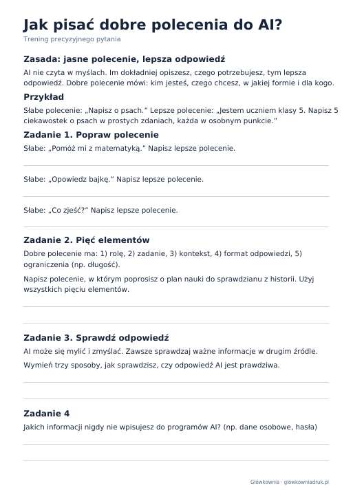 Jak pisać dobre polecenia do AI?