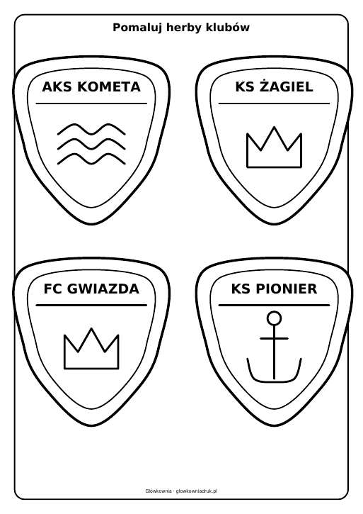 Herby klubów piłkarskich do pomalowania, zestaw 10