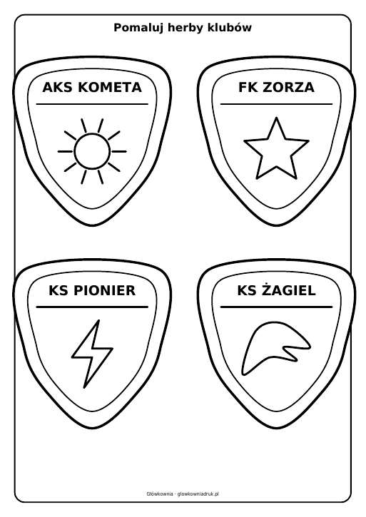Herby klubów piłkarskich do pomalowania, zestaw 18