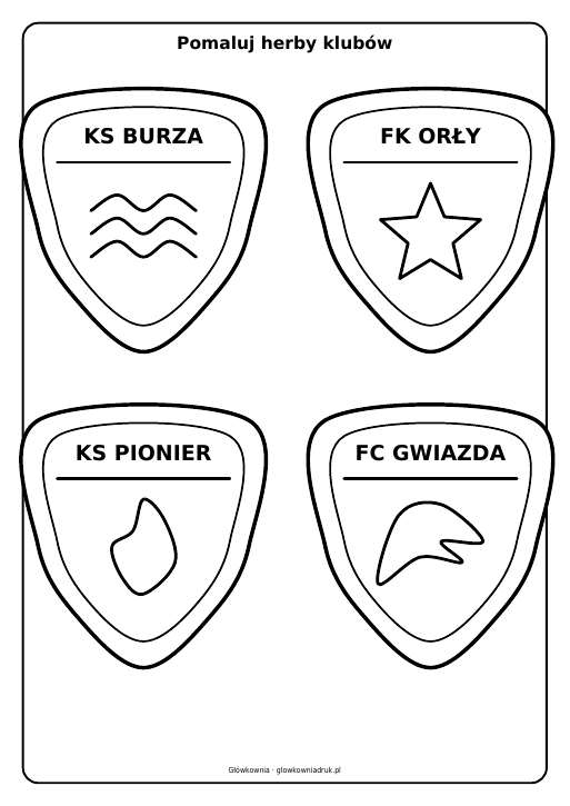 Herby klubów piłkarskich do pomalowania, zestaw 3