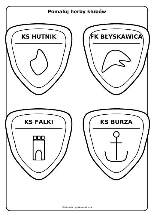 Herby klubów piłkarskich do pomalowania, zestaw 5