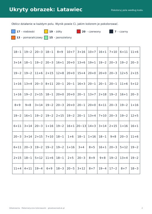 Matematyczne kolorowanki na Dzień Dziecka