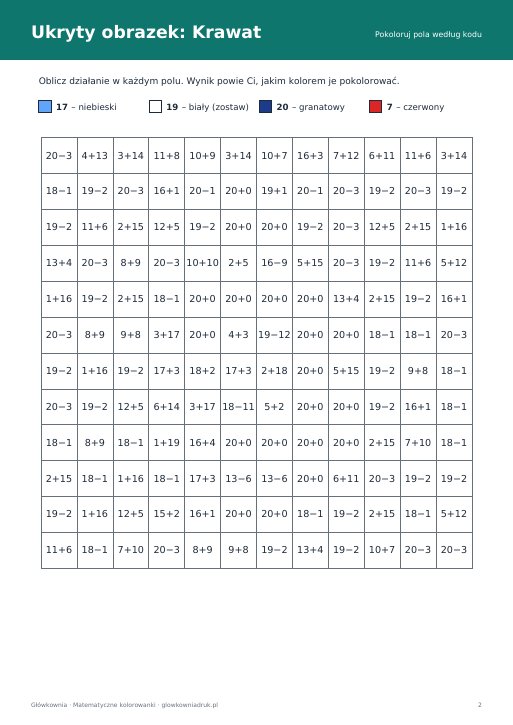 Matematyczne kolorowanki na Dzień Ojca