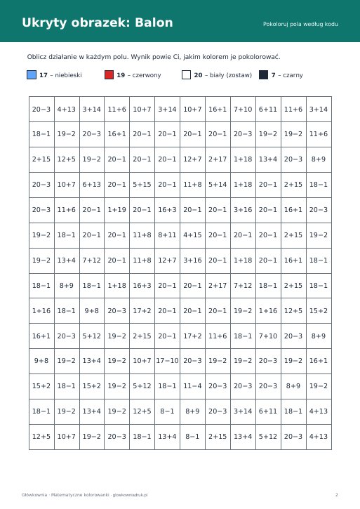 Matematyczne kolorowanki noworoczne