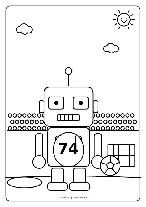 Kolorowanki: Roboty grają w piłkę, zestaw 1