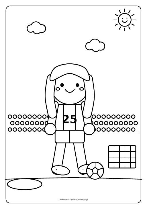Kolorowanki: piłkarze do druku, zestaw 20