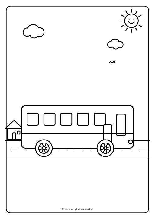 Kolorowanki: Autobusy do druku, zestaw 1