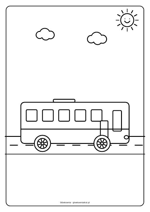 Kolorowanki: Autobusy do druku, zestaw 2