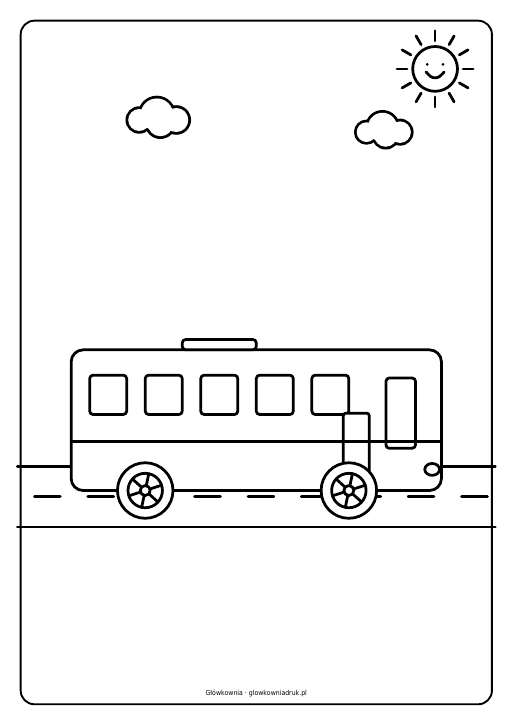 Kolorowanki: Autobusy do druku, zestaw 4