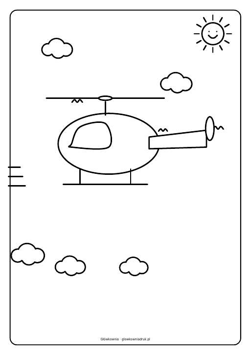 Kolorowanki: Helikoptery do druku, zestaw 2