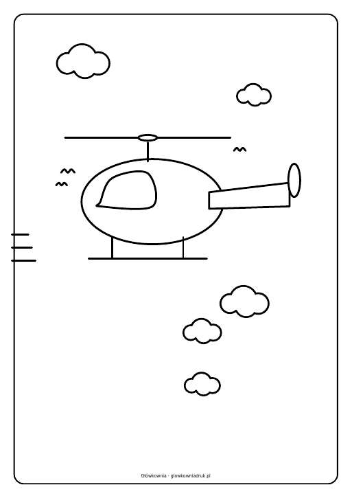Kolorowanki: Helikoptery do druku, zestaw 3