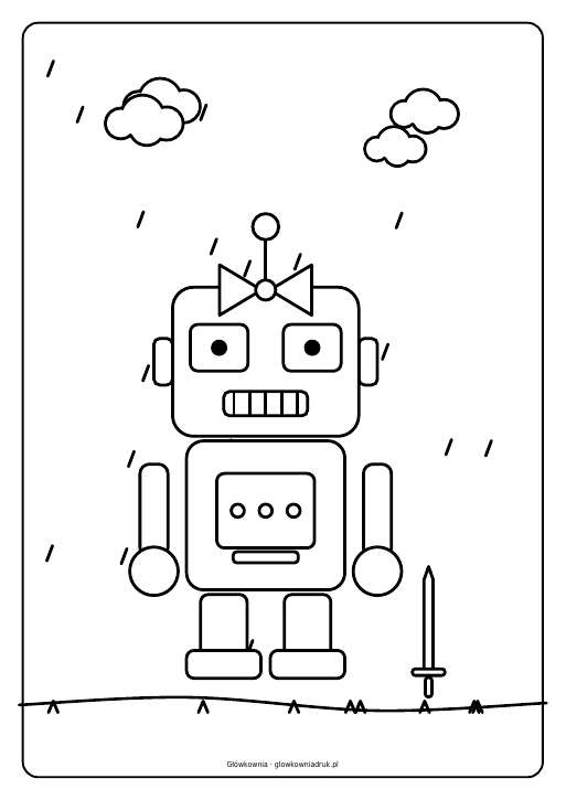 Kolorowanki: Roboty do druku, zestaw 6
