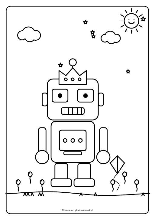 Kolorowanki: Roboty do druku, zestaw 7