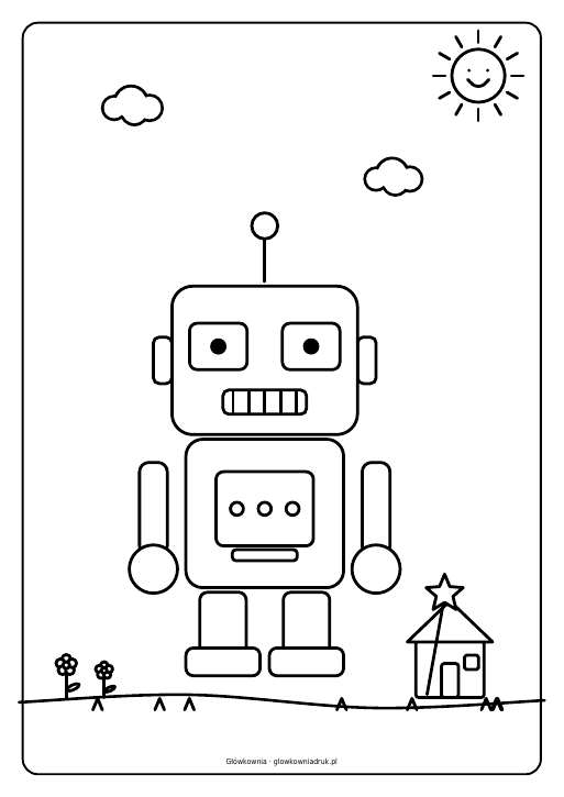 Kolorowanki: Roboty do druku, zestaw 9