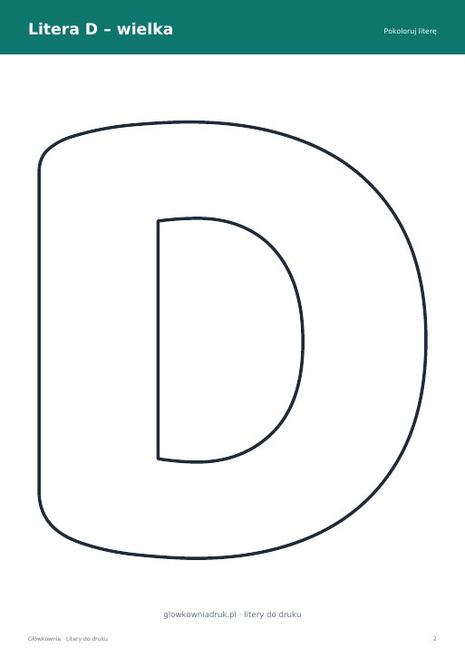 Podgląd: Litera D do druku