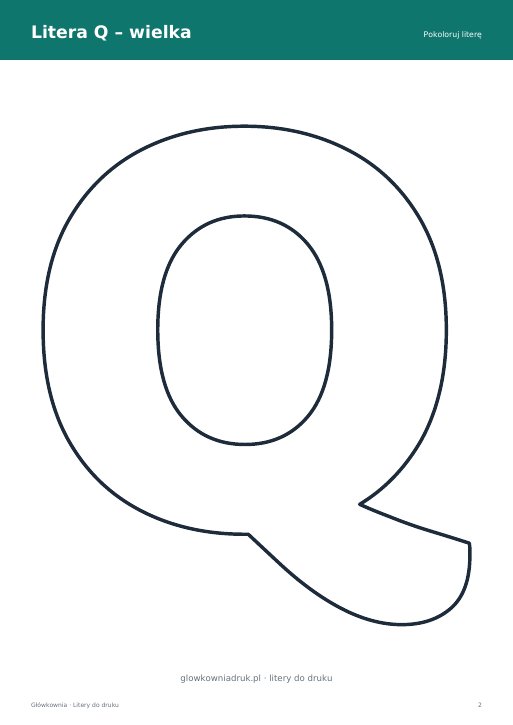 Podgląd: Litera Q do druku