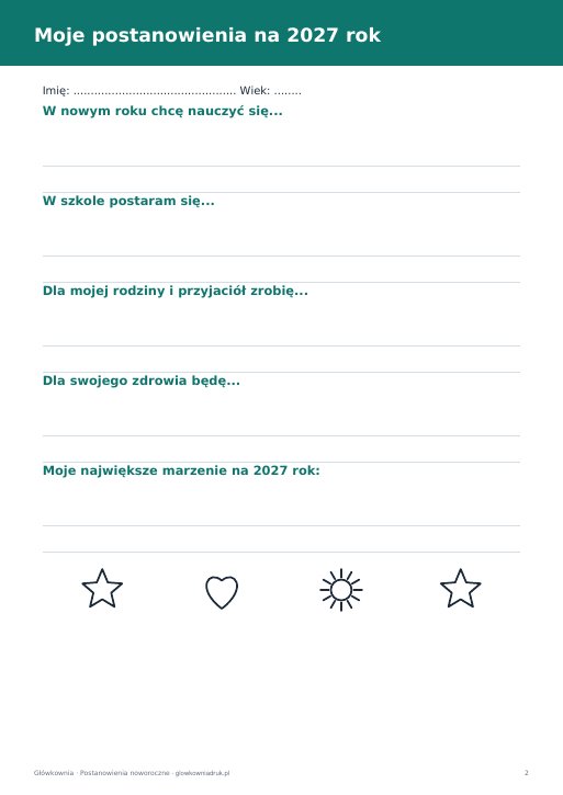 Postanowienia noworoczne dla dzieci