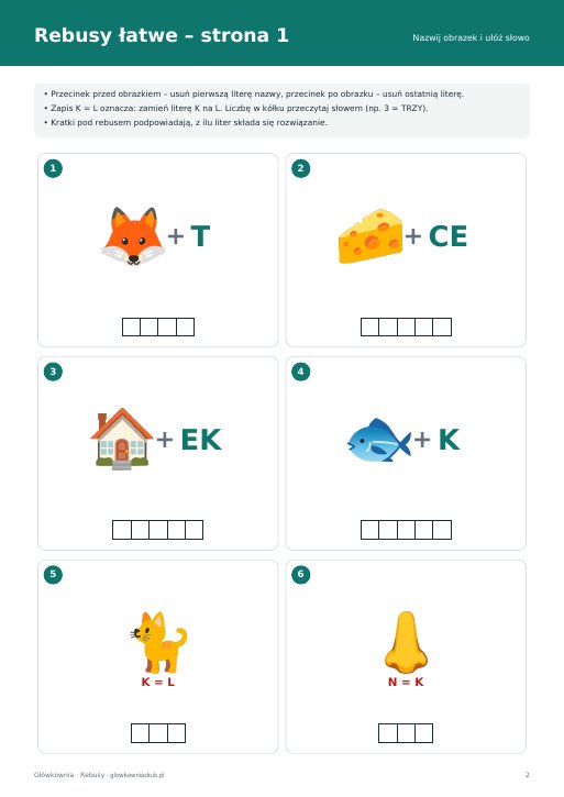 Rebusy dla dzieci – łatwe