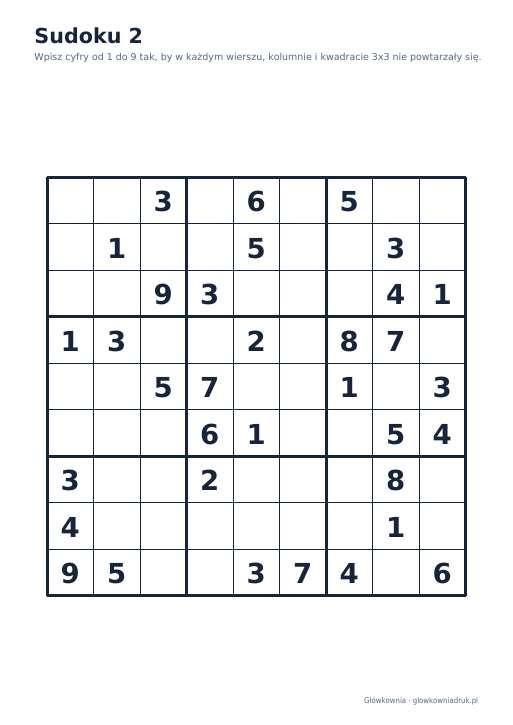 Sudoku duży druk (średnie) – zestaw 11