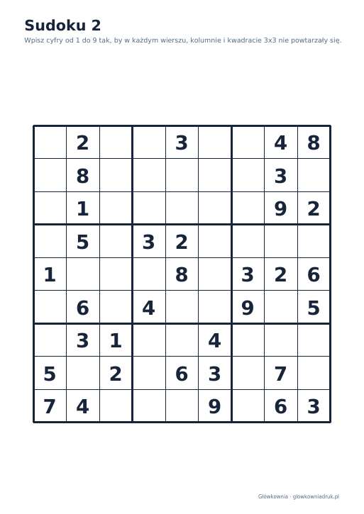 Sudoku duży druk (średnie) – zestaw 13