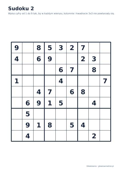 Sudoku duży druk (średnie) – zestaw 14