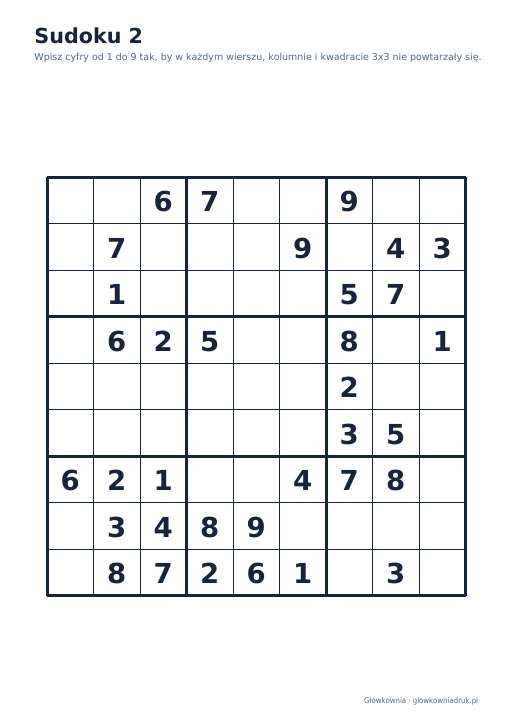 Sudoku duży druk (średnie) – zestaw 18