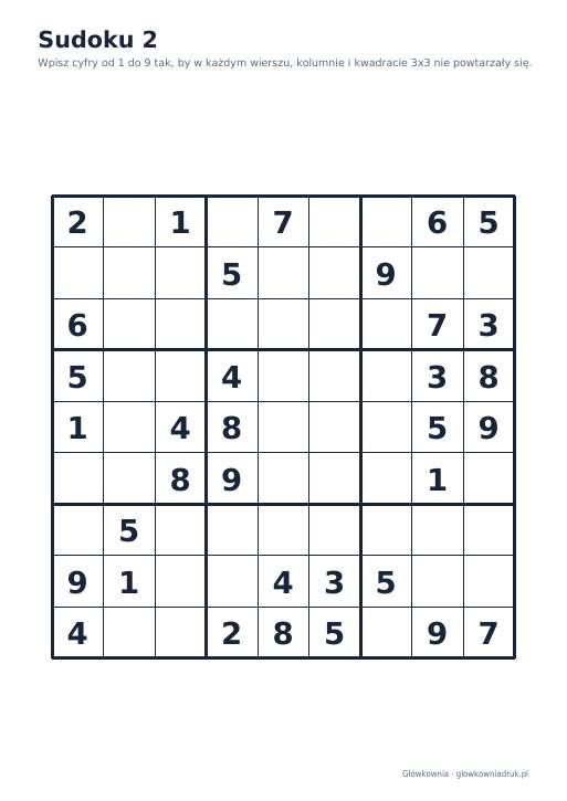 Sudoku duży druk (średnie) – zestaw 23