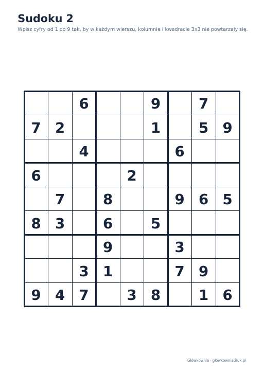 Sudoku duży druk (średnie) – zestaw 27
