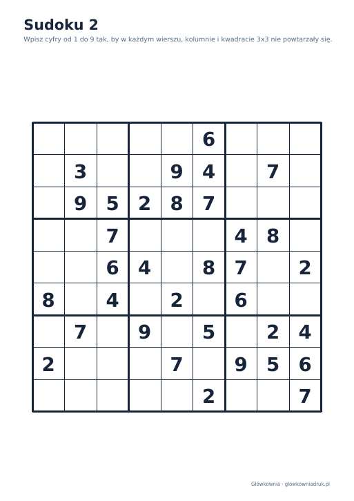 Sudoku duży druk (średnie) – zestaw 30