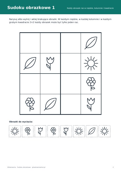 Sudoku obrazkowe wiosenne