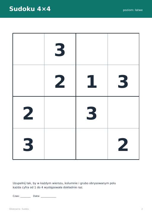 Sudoku do druku, zestaw 15