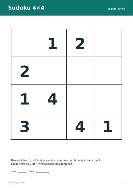 Sudoku do druku, zestaw 17
