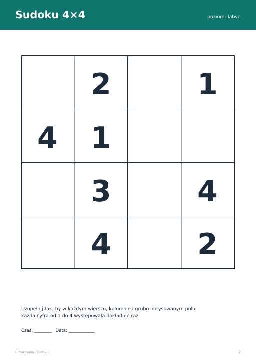 Sudoku do druku, zestaw 19