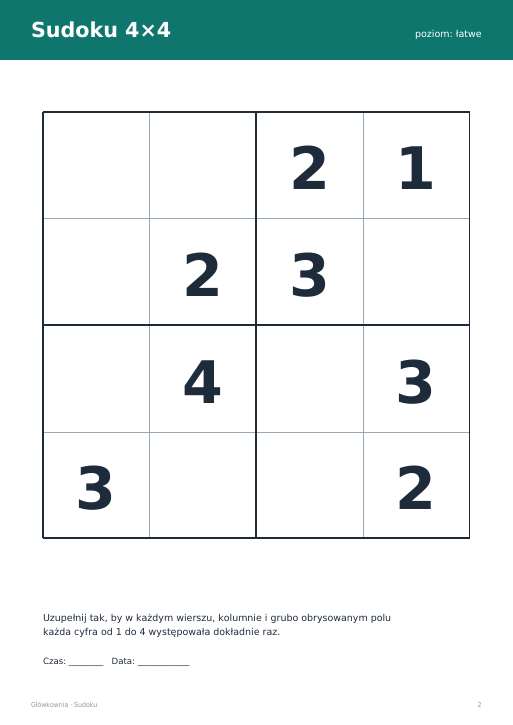 Sudoku do druku, zestaw 22