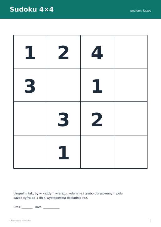 Sudoku do druku, zestaw 24