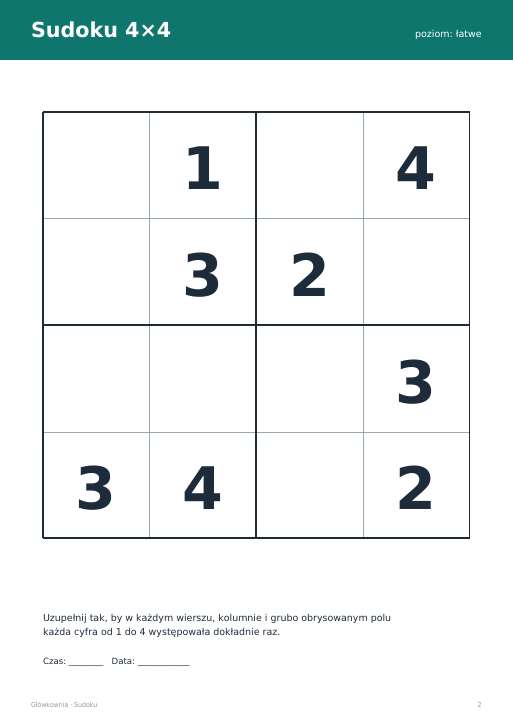 Sudoku do druku, zestaw 26