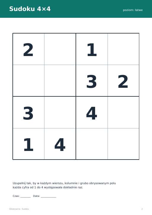 Sudoku do druku, zestaw 27