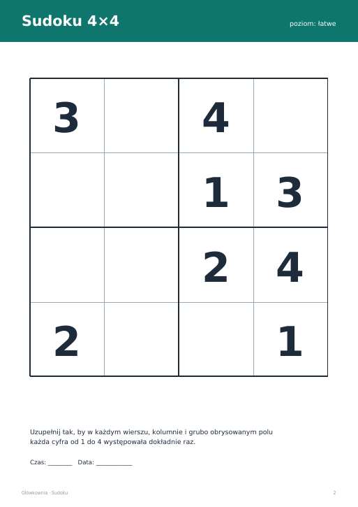Sudoku do druku, zestaw 29