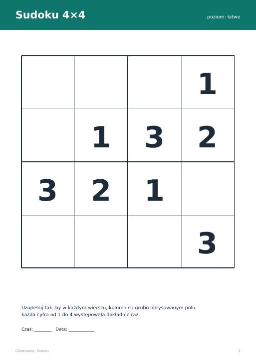 Sudoku do druku, zestaw 30