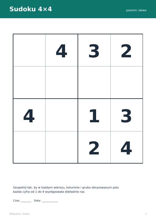 Sudoku do druku, zestaw 32
