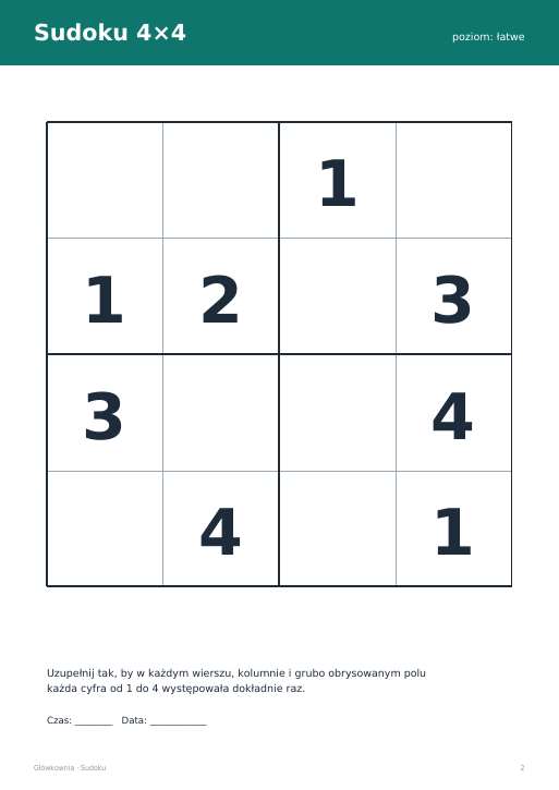 Sudoku do druku, zestaw 39