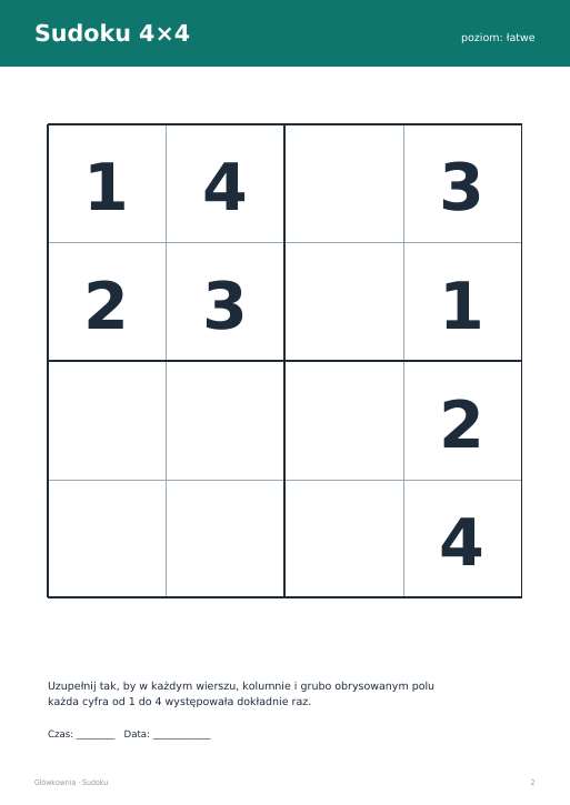 Sudoku do druku, zestaw 40