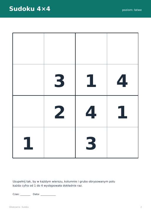 Sudoku do druku, zestaw 45