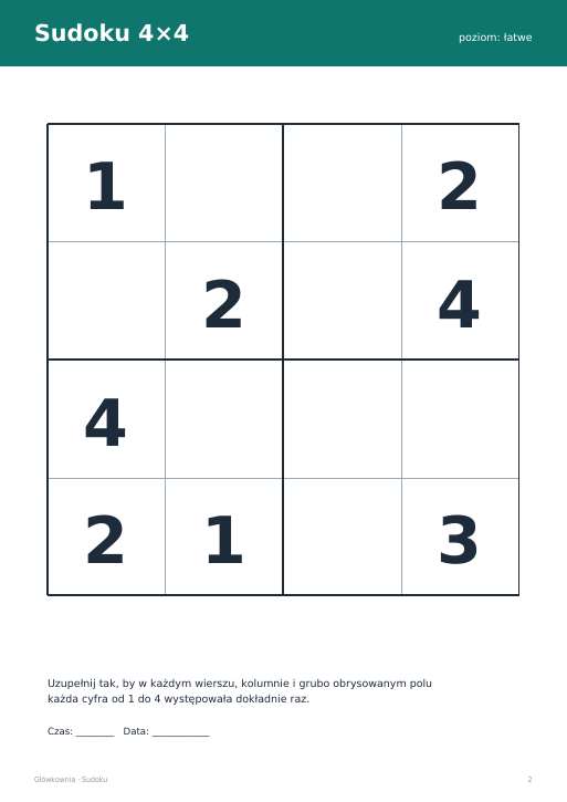 Sudoku do druku, zestaw 47