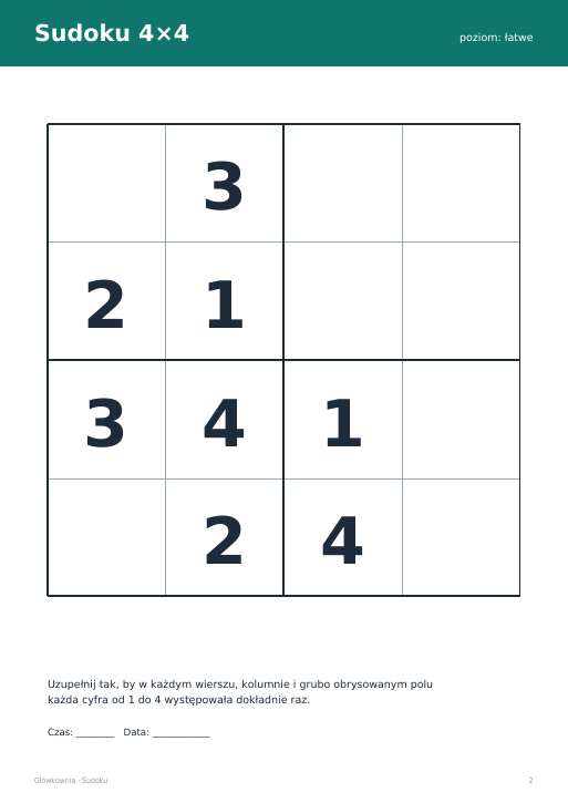 Sudoku do druku, zestaw 51