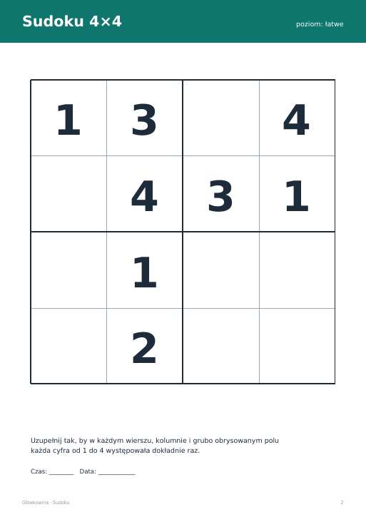 Sudoku do druku, zestaw 53