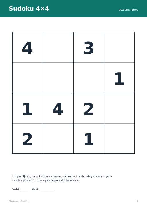 Sudoku do druku, zestaw 55