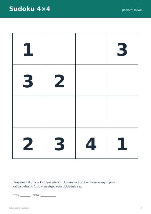 Sudoku do druku, zestaw 57