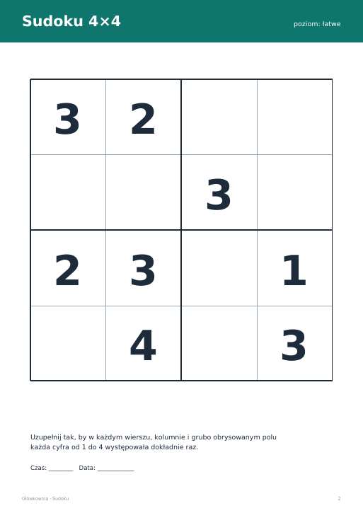 Sudoku do druku, zestaw 61