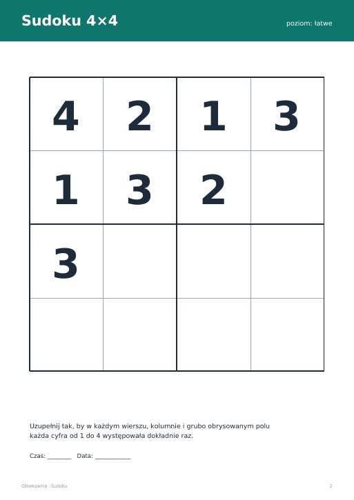 Sudoku do druku, zestaw 64